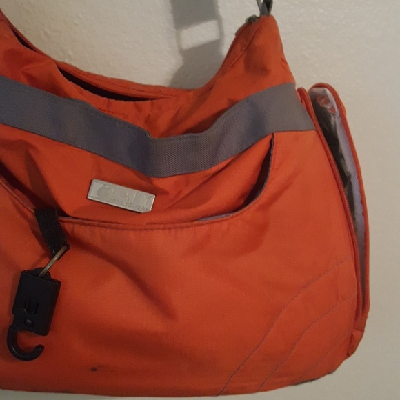 orange diaper bag